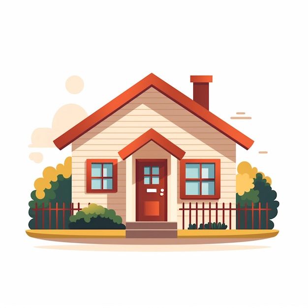 House illustration vector building home property architecture design icon estate concept _ Premium AI-generated vector